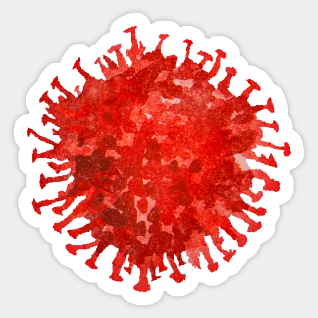 Corona Virus Sticker by Tapan